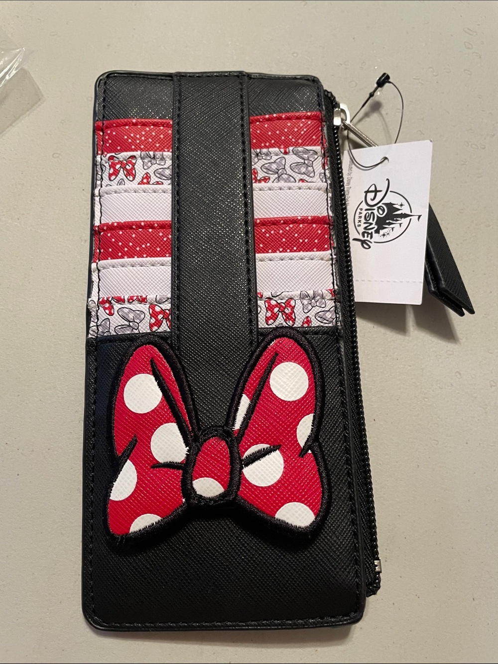 Disney Kids Minnie Mouse Black & Red Polka Dot Bow Zipper Pouch